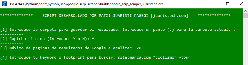 google serp scraper interface